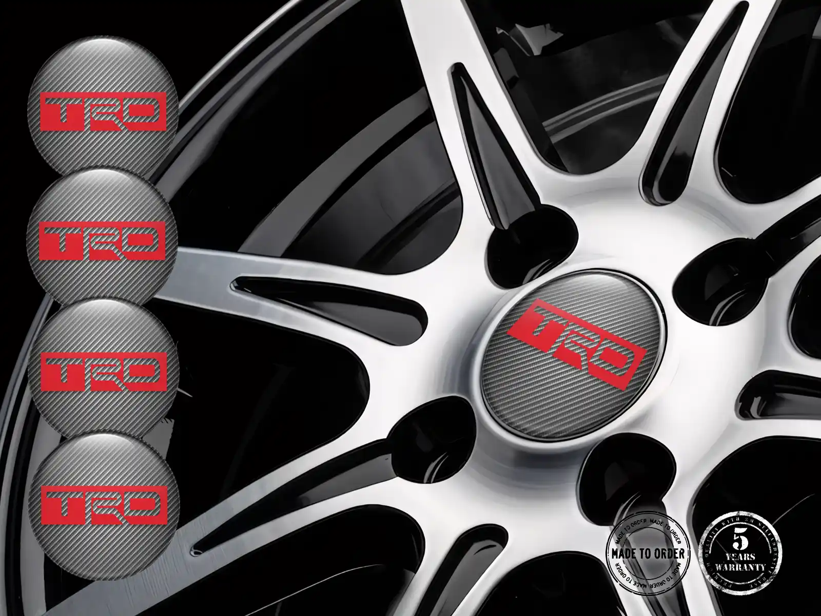 Toyota TRD Radaufkleber Stil Rennsport-Silikon-Badges